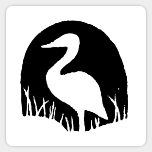 the bird in the grass Sticker